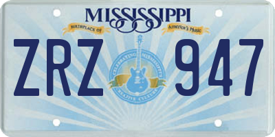 MS license plate ZRZ947