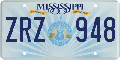 MS license plate ZRZ948