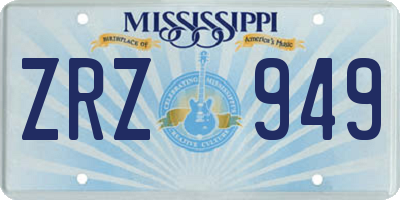 MS license plate ZRZ949