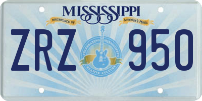 MS license plate ZRZ950