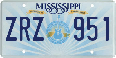 MS license plate ZRZ951