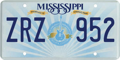 MS license plate ZRZ952