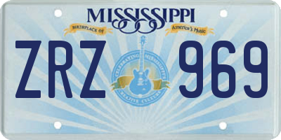 MS license plate ZRZ969