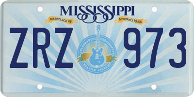 MS license plate ZRZ973