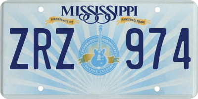 MS license plate ZRZ974