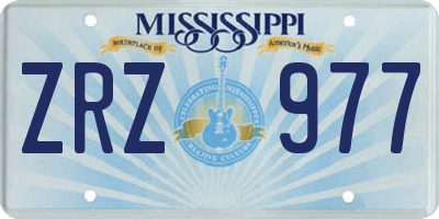 MS license plate ZRZ977
