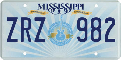 MS license plate ZRZ982