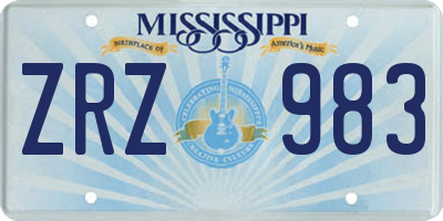 MS license plate ZRZ983