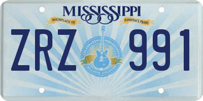 MS license plate ZRZ991