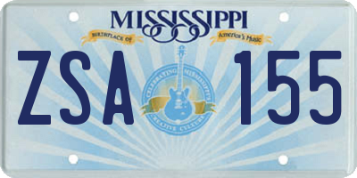 MS license plate ZSA155