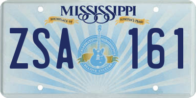 MS license plate ZSA161