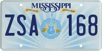 MS license plate ZSA168