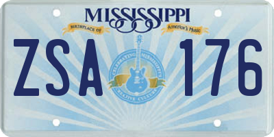 MS license plate ZSA176