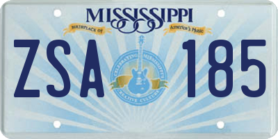 MS license plate ZSA185