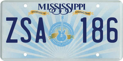 MS license plate ZSA186