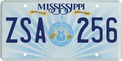 MS license plate ZSA256