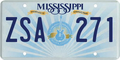 MS license plate ZSA271