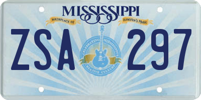 MS license plate ZSA297