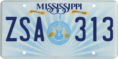 MS license plate ZSA313