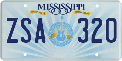 MS license plate ZSA320
