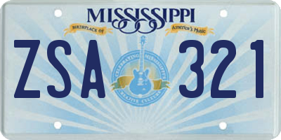 MS license plate ZSA321