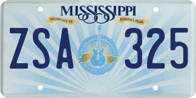 MS license plate ZSA325