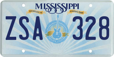 MS license plate ZSA328