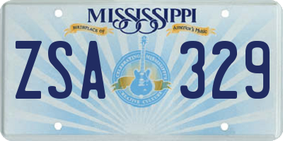 MS license plate ZSA329