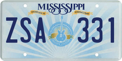 MS license plate ZSA331