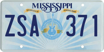 MS license plate ZSA371