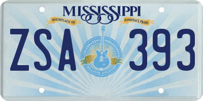 MS license plate ZSA393