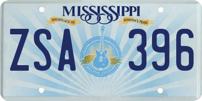 MS license plate ZSA396