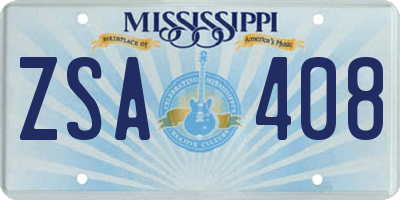 MS license plate ZSA408