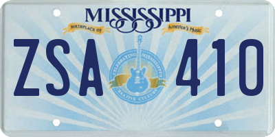 MS license plate ZSA410