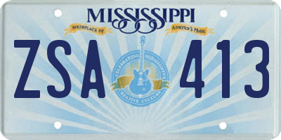 MS license plate ZSA413