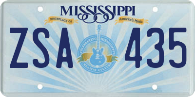MS license plate ZSA435
