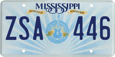 MS license plate ZSA446