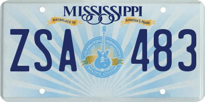MS license plate ZSA483
