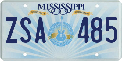 MS license plate ZSA485