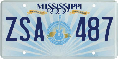 MS license plate ZSA487