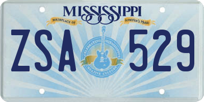 MS license plate ZSA529
