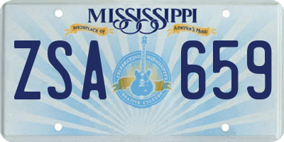 MS license plate ZSA659