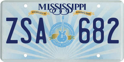 MS license plate ZSA682