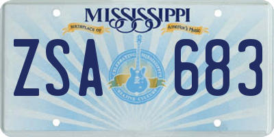 MS license plate ZSA683