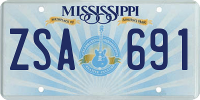 MS license plate ZSA691