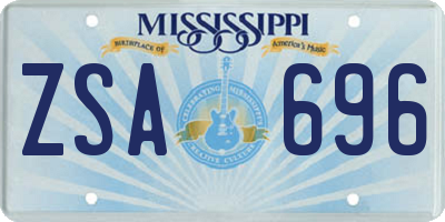 MS license plate ZSA696