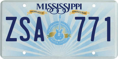 MS license plate ZSA771