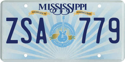 MS license plate ZSA779