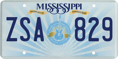 MS license plate ZSA829