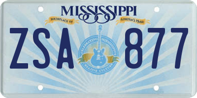 MS license plate ZSA877